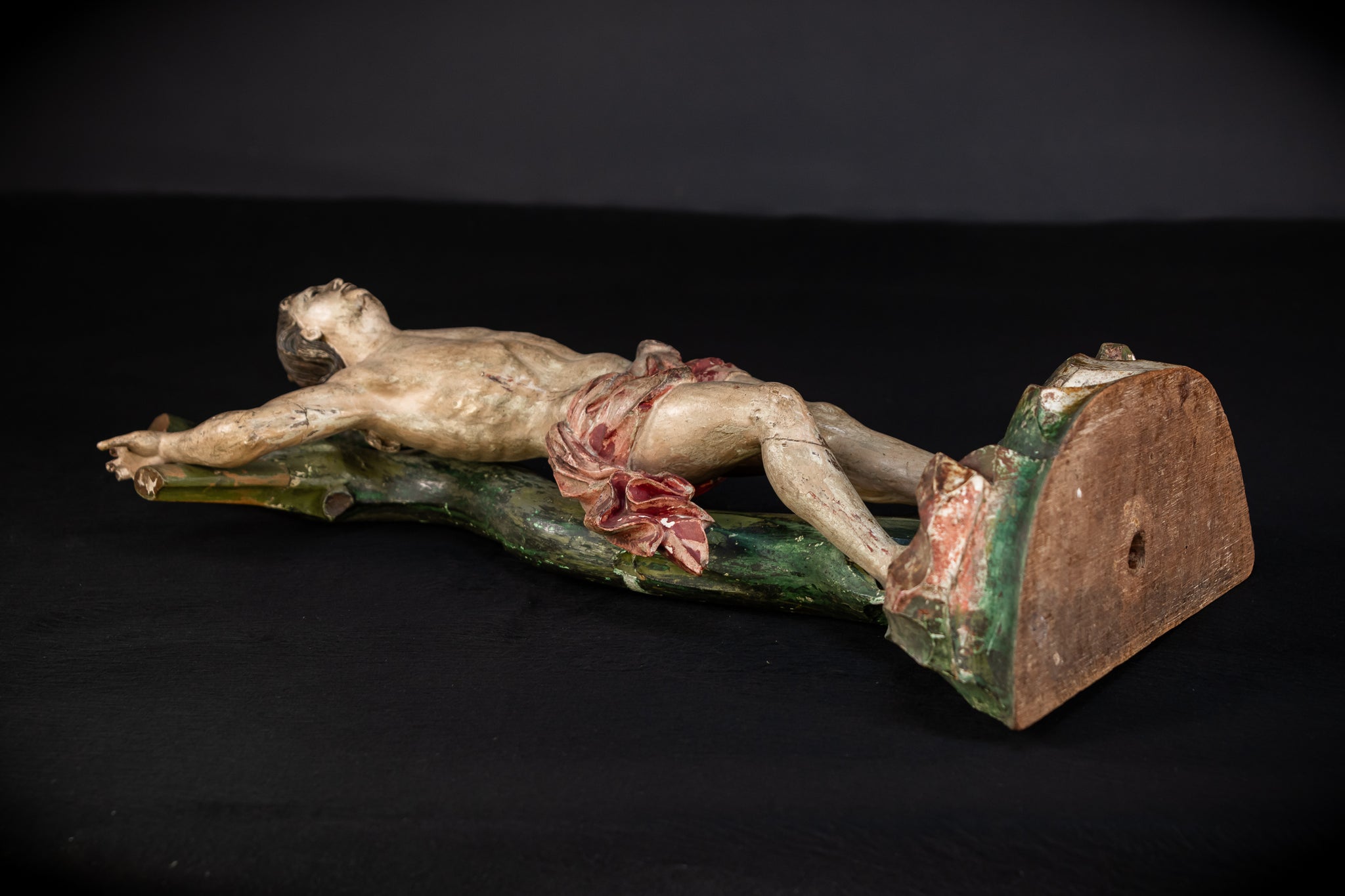 St Sebastian Wooden | 1600s Antique Glas Eyes | 23.6”