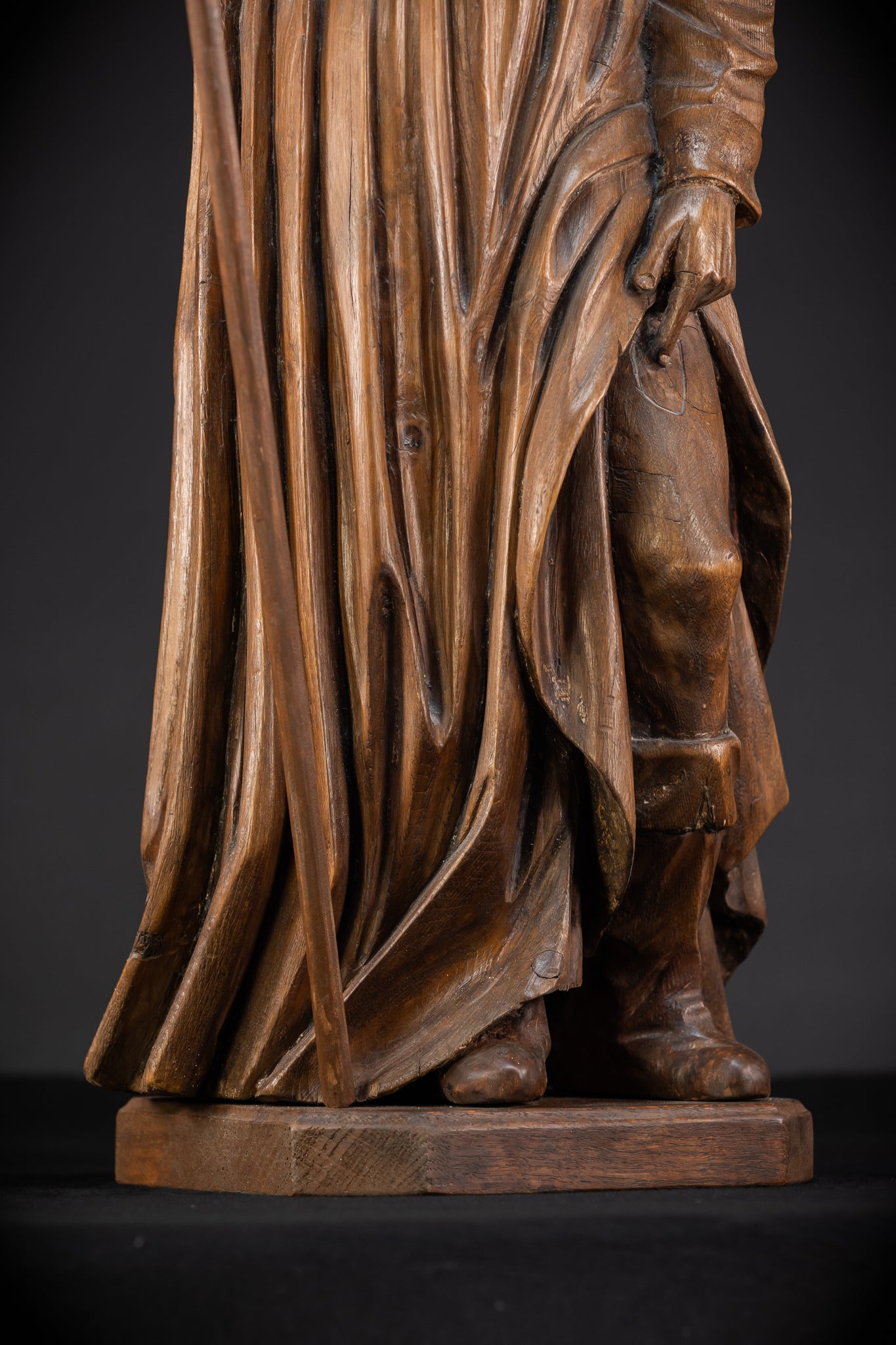 St Rochus Wooden Statue | 1700s Antique | 35.8" / 91 cm