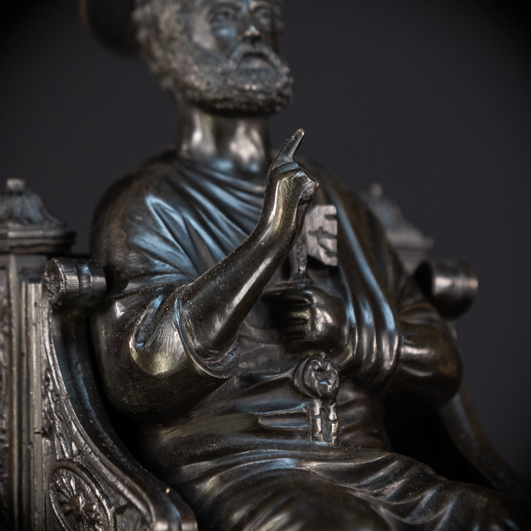 St Peter Bronze Statue | 1800s Antique