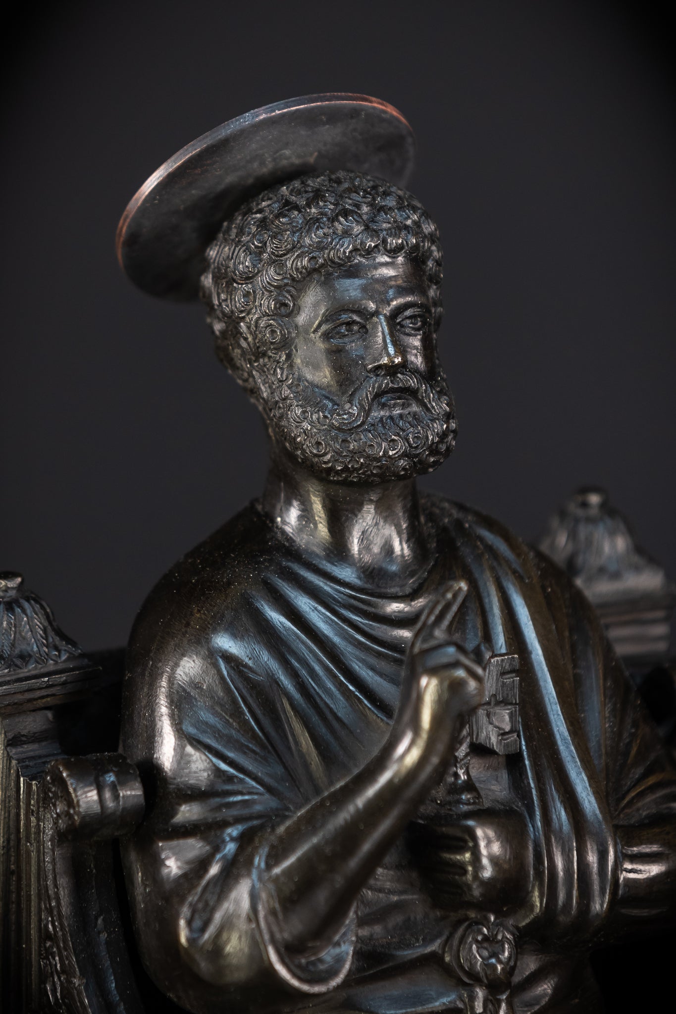 St Peter Bronze Statue | 1800s Antique