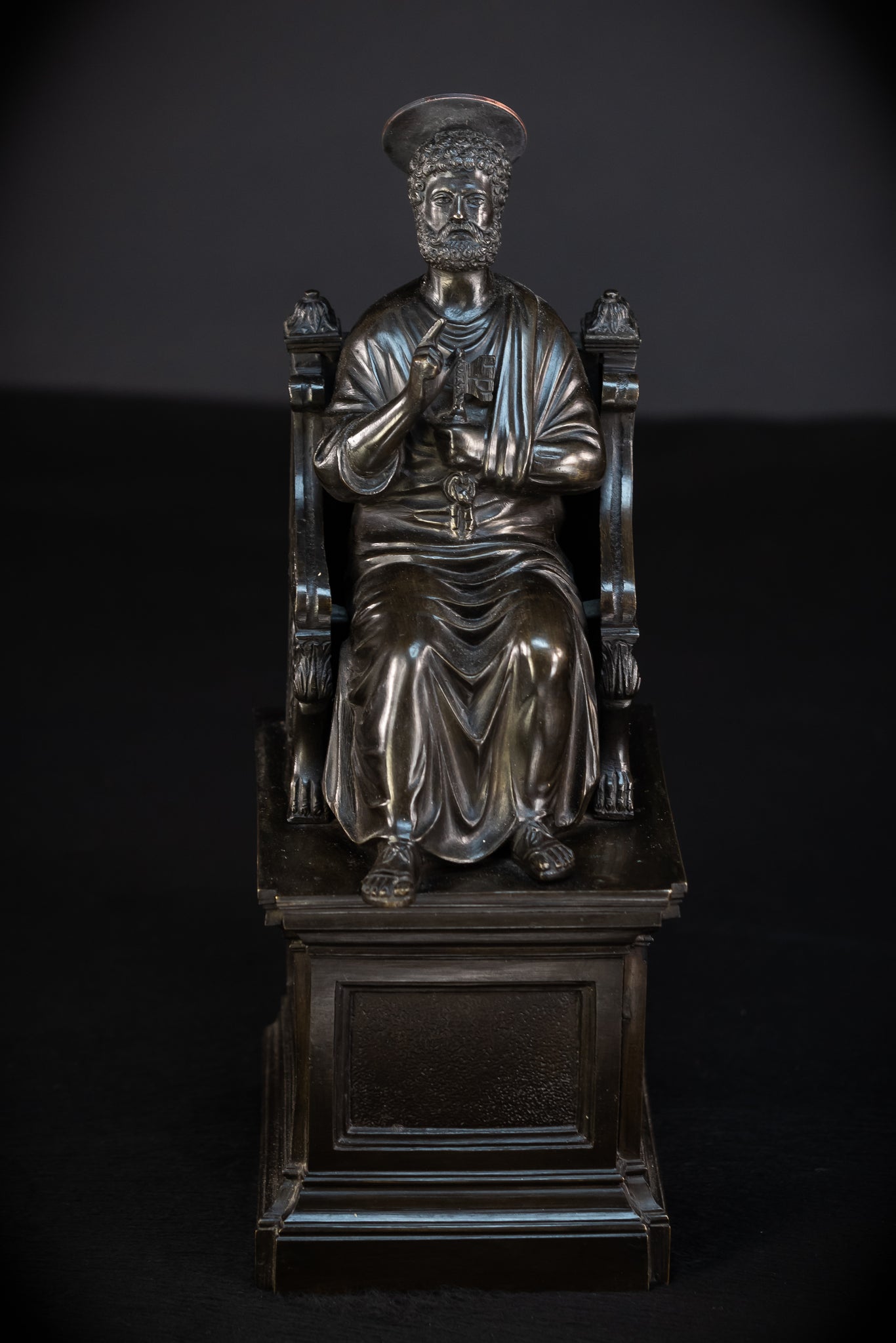 St Peter Bronze Statue | 1800s Antique