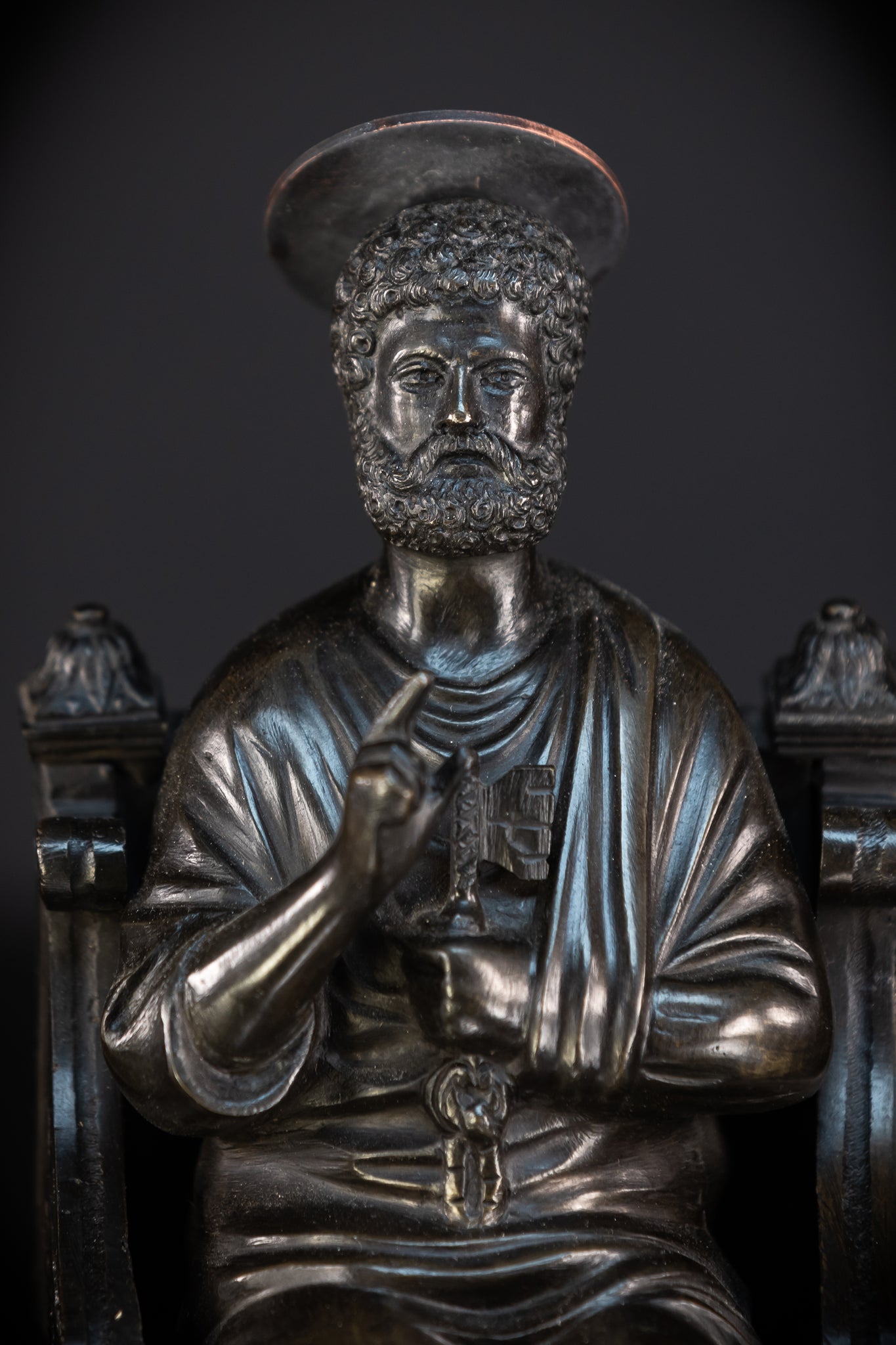 St Peter Bronze Statue | 1800s Antique