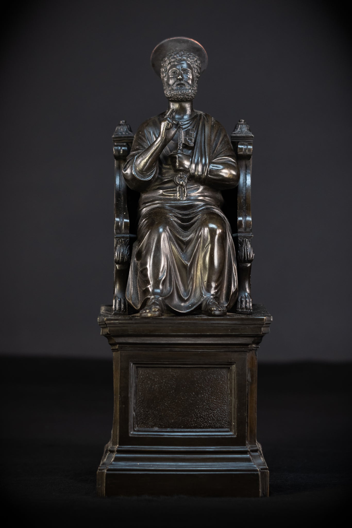 St Peter Bronze Statue | 1800s Antique