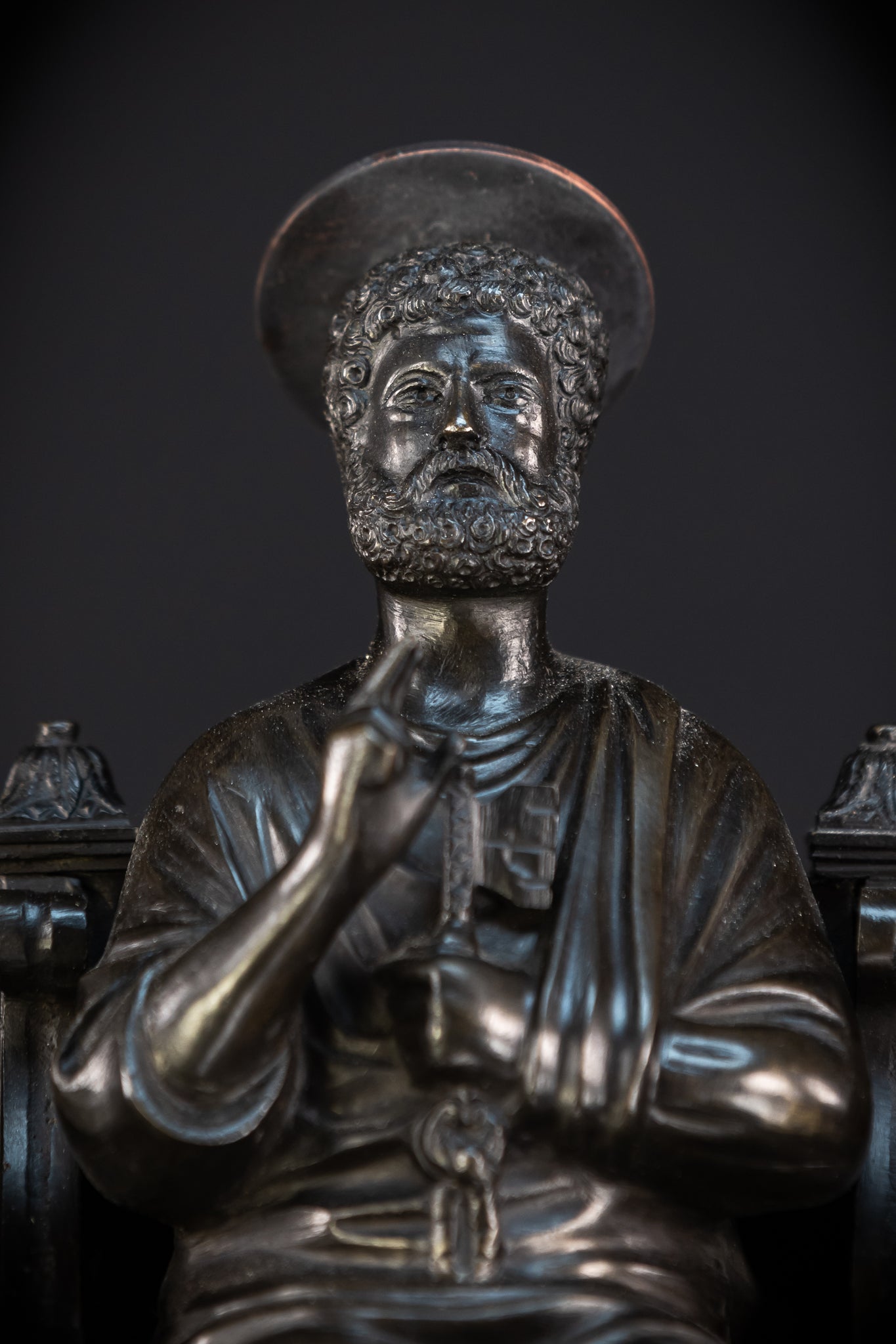 St Peter Bronze Statue | 1800s Antique