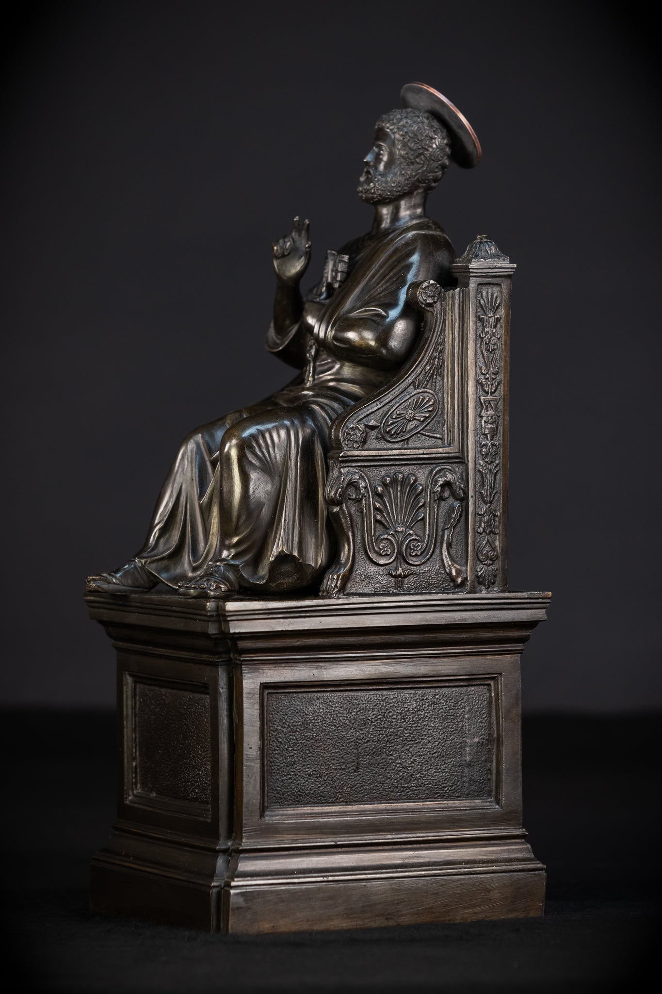 St Peter Bronze Statue | 1800s Antique