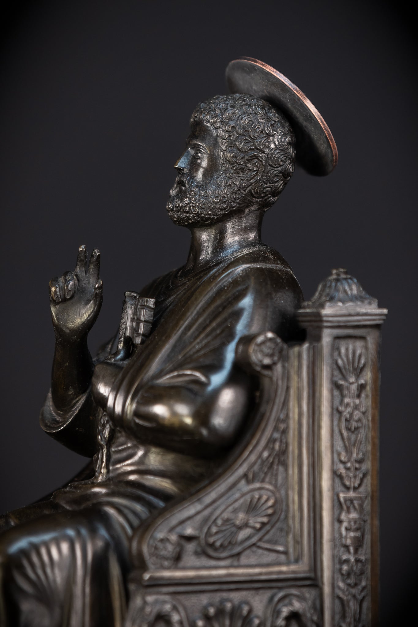 St Peter Bronze Statue | 1800s Antique