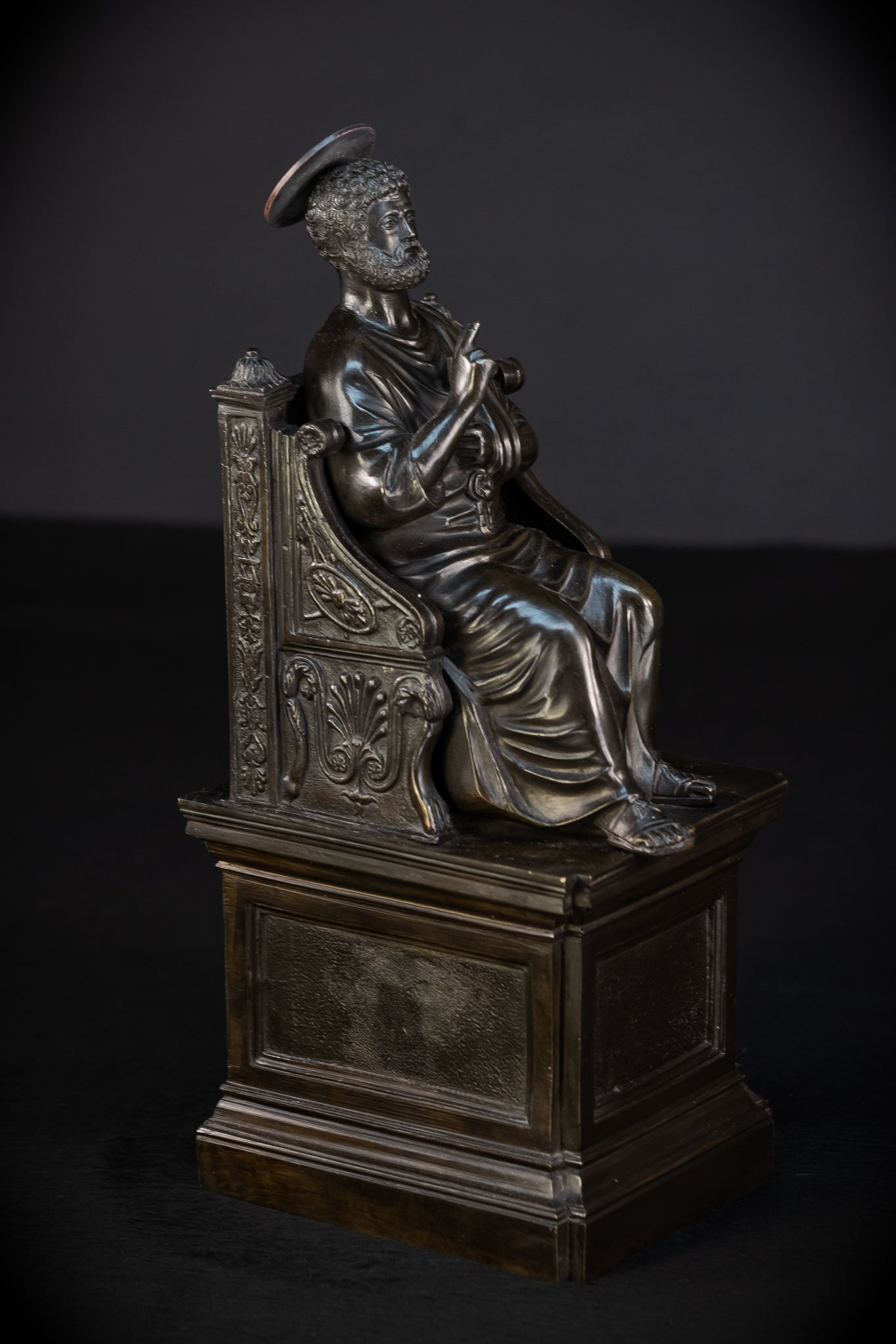 St Peter Bronze Statue | 1800s Antique