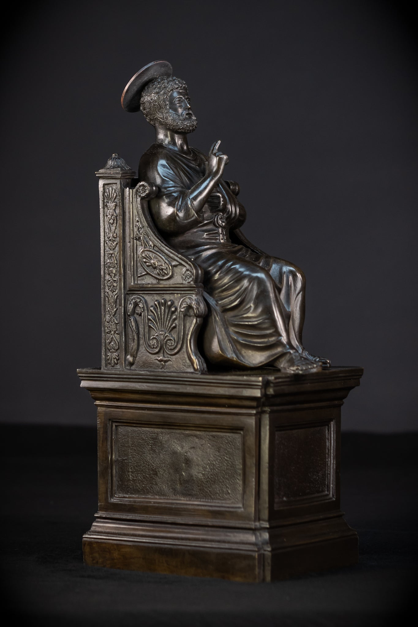 St Peter Bronze Statue | 1800s Antique