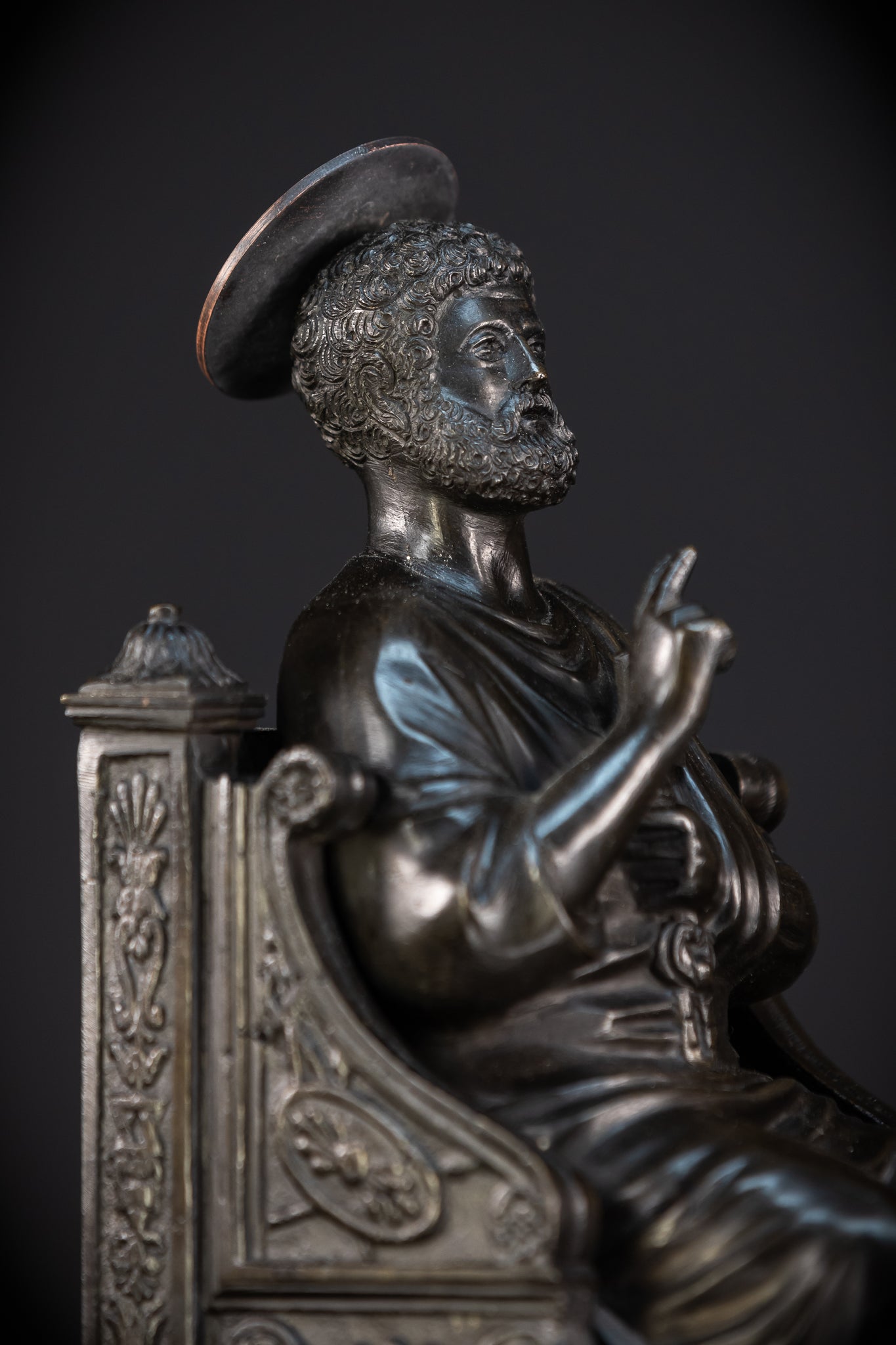 St Peter Bronze Statue | 1800s Antique