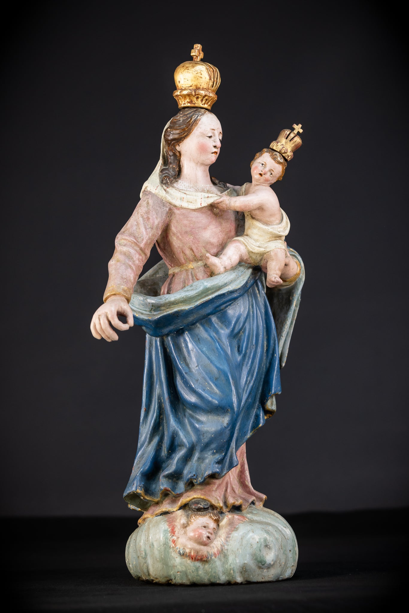 Virgin Mary Child Jesus | Baroque 1700s | 19.7”