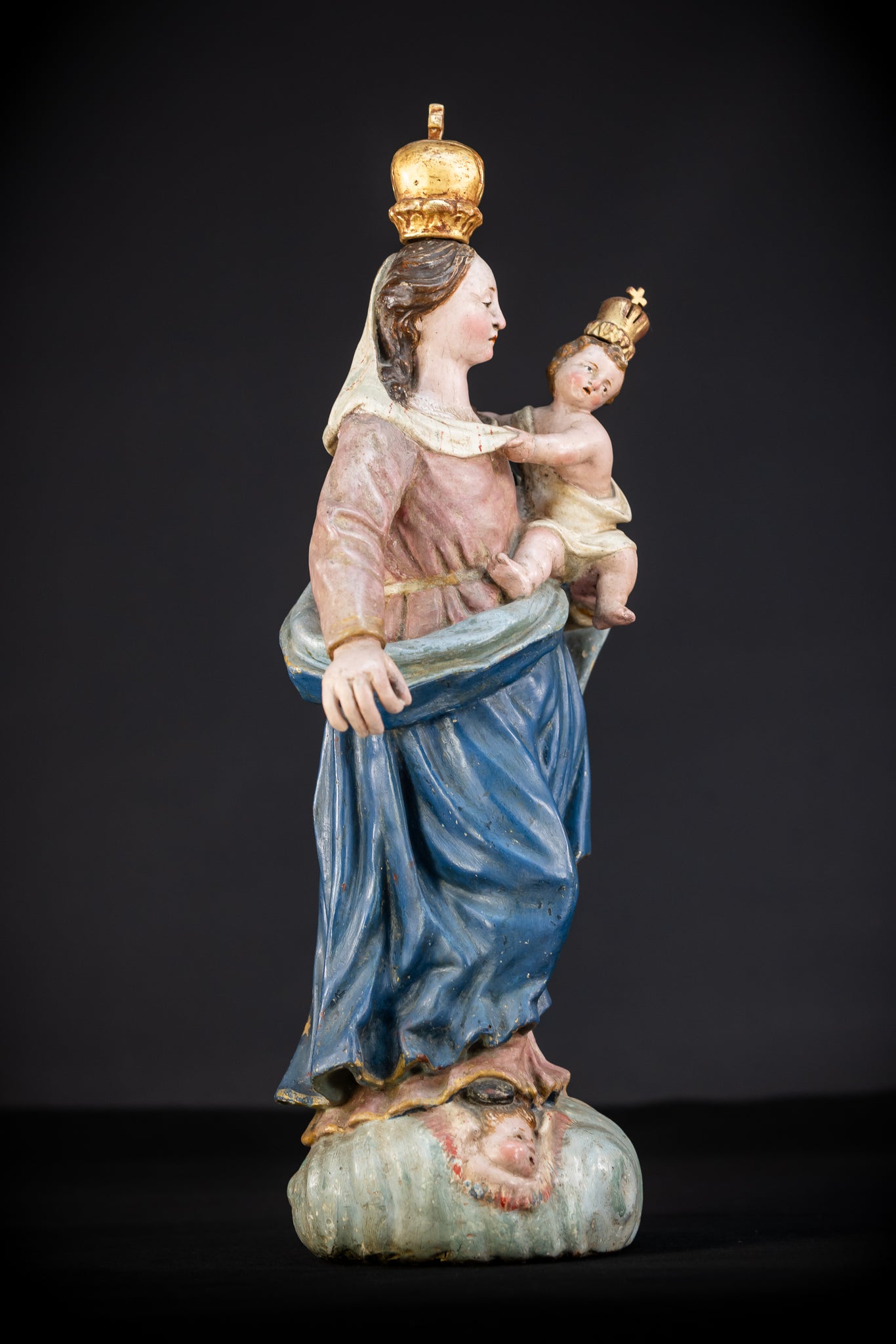 Virgin Mary Child Jesus | Baroque 1700s | 19.7”