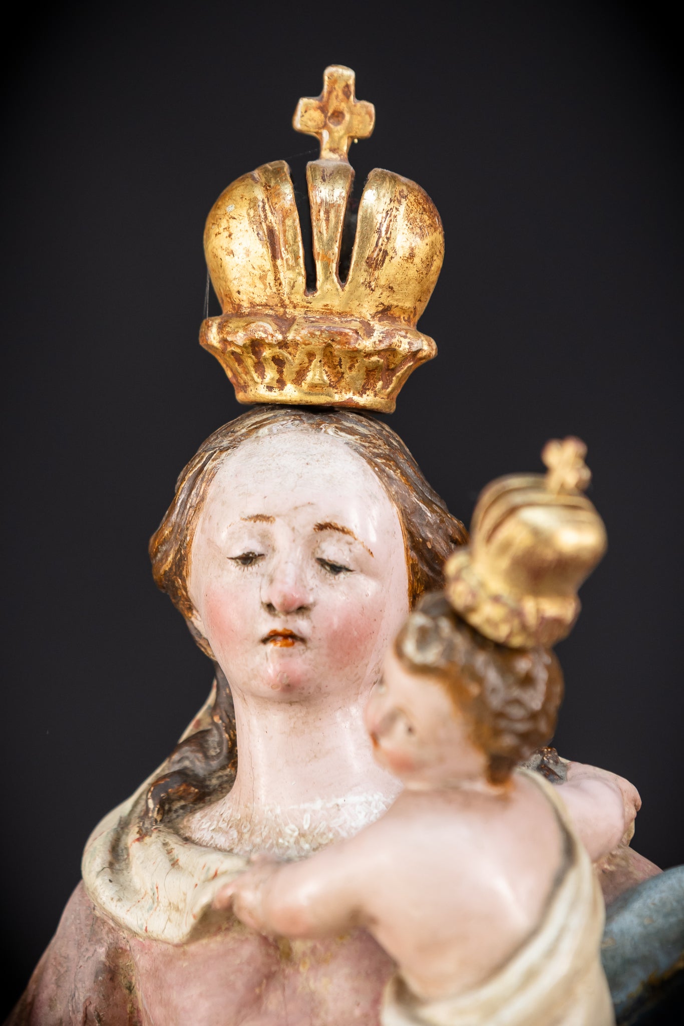 Virgin Mary Child Jesus | Baroque 1700s | 19.7”