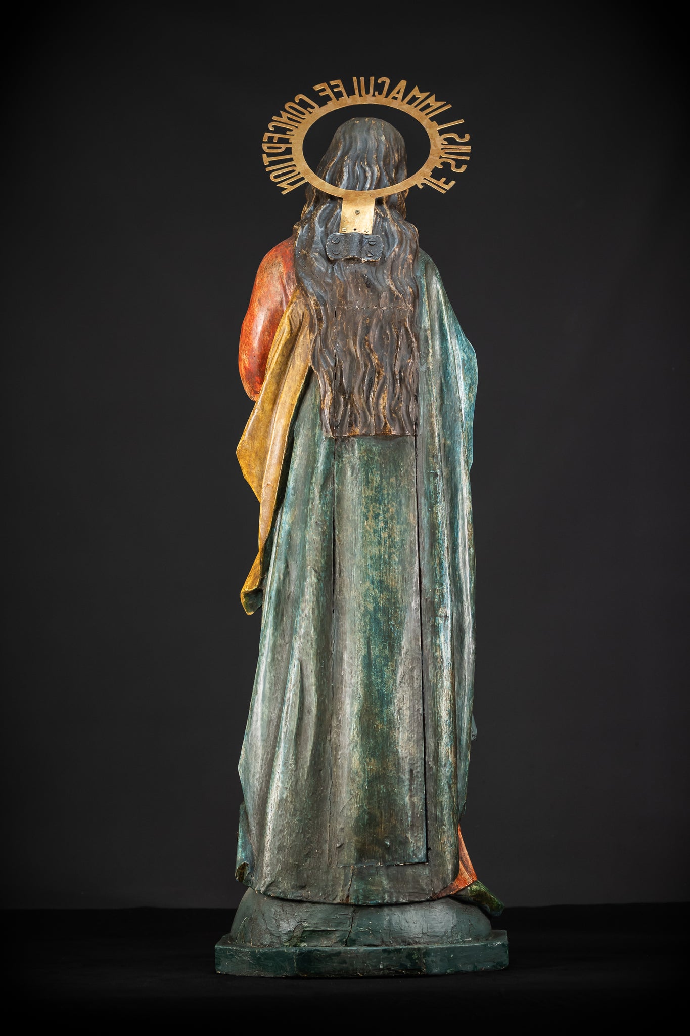 Virgin Mary Wooden Statue | 1800s Antique | 42.9” / 109 cm