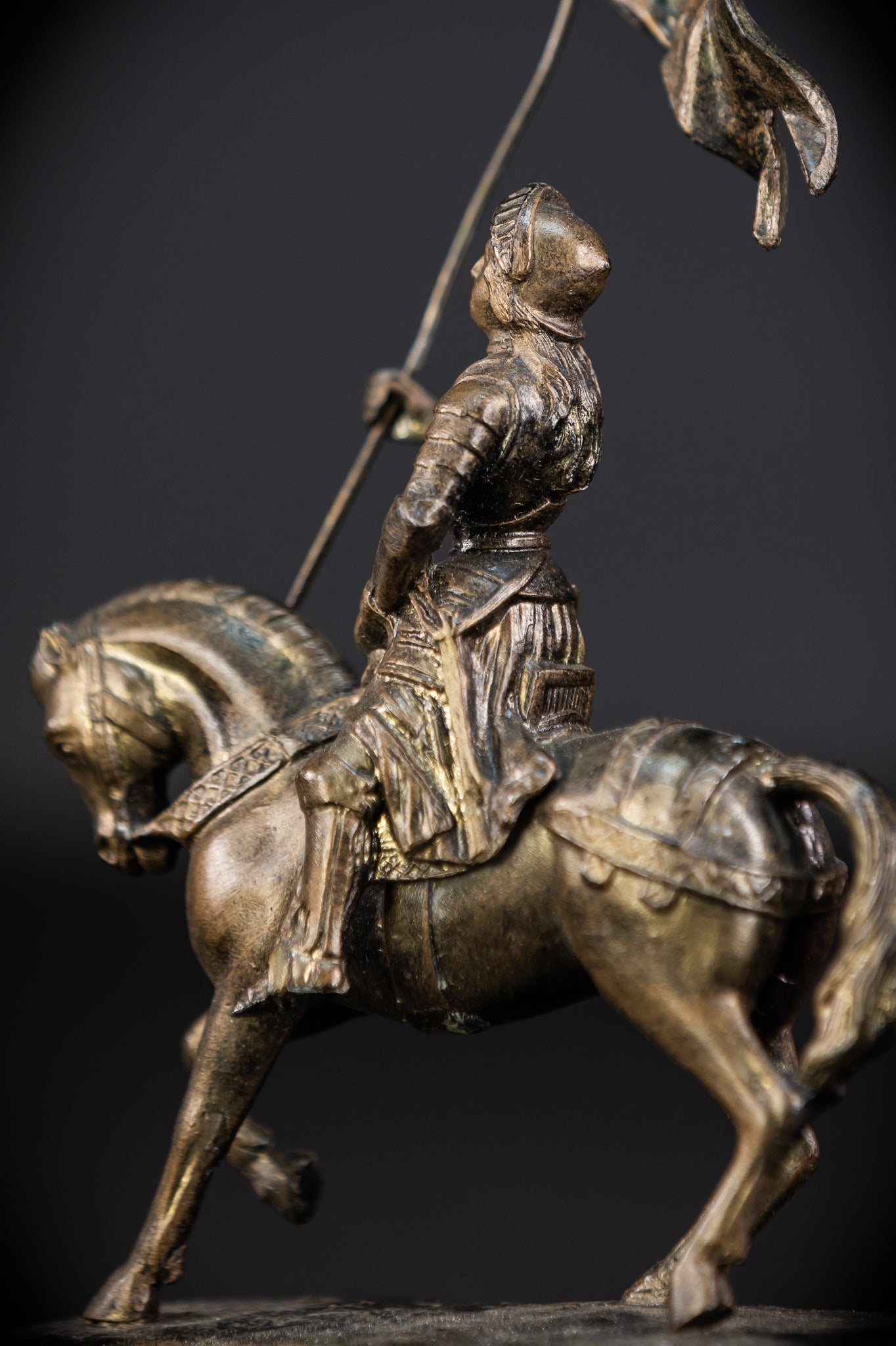 St Joan of Arc Bronzed Metal Statue | Antique