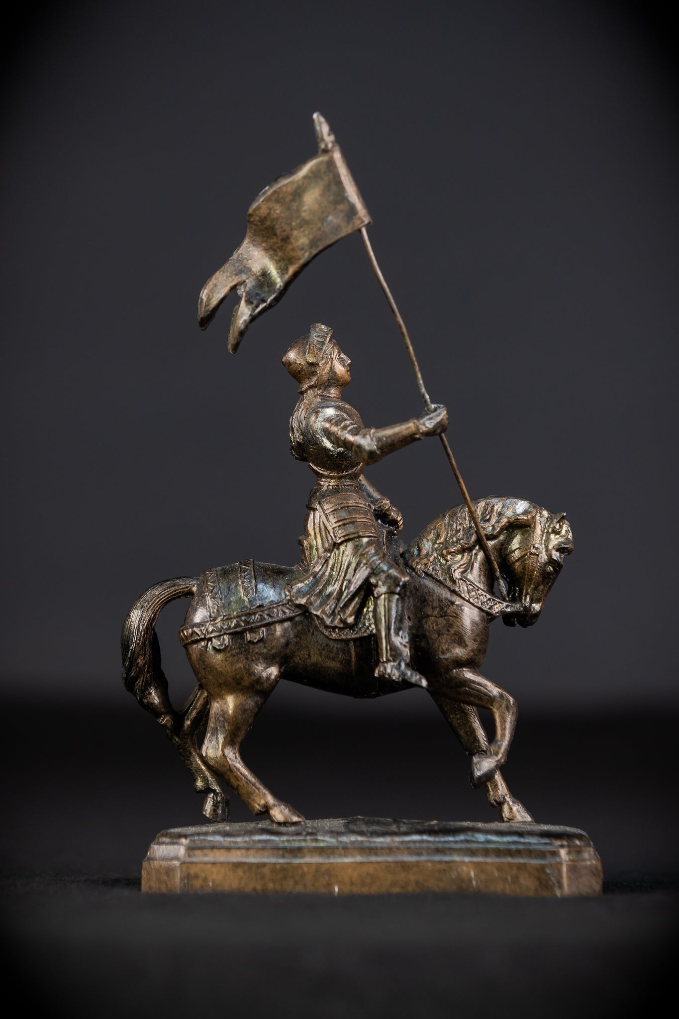 St Joan of Arc Bronzed Metal Statue | Antique