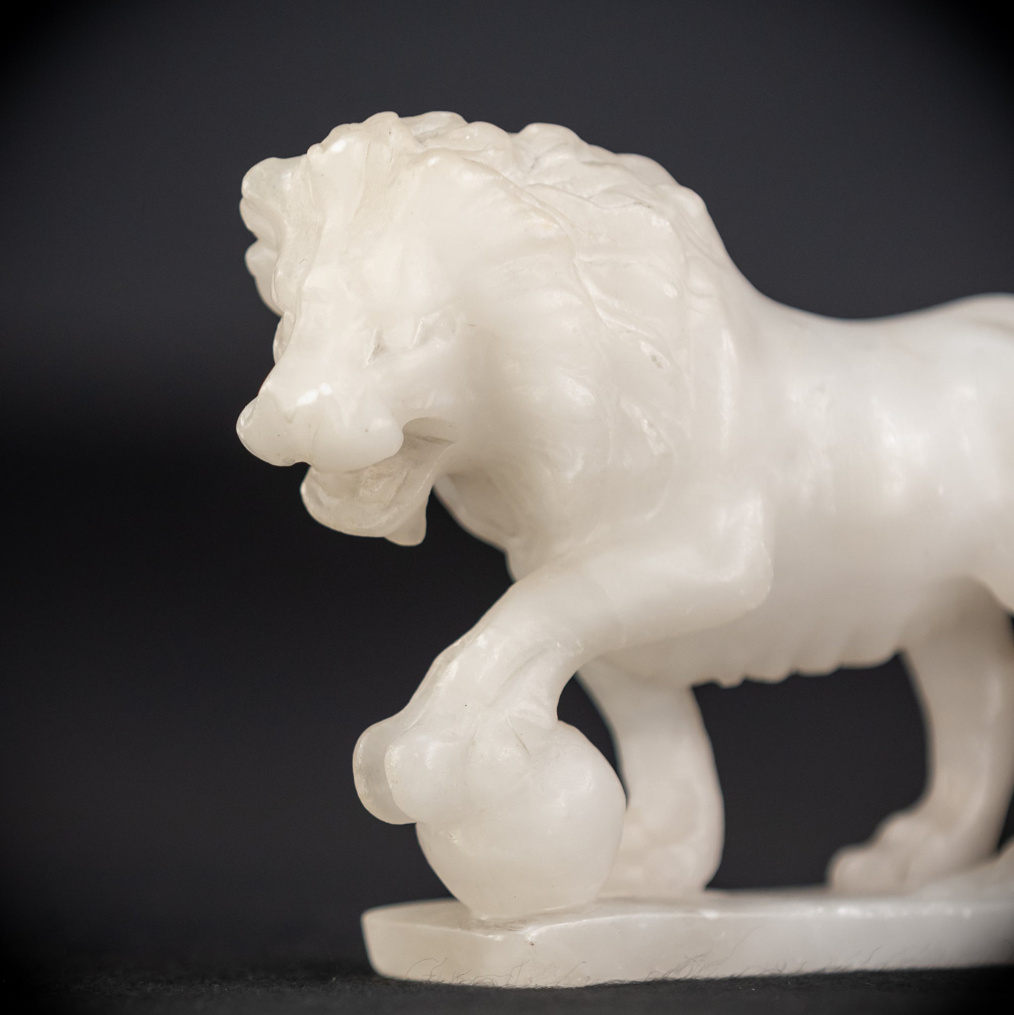 Alabaster Lion Statue | Antique 1700s