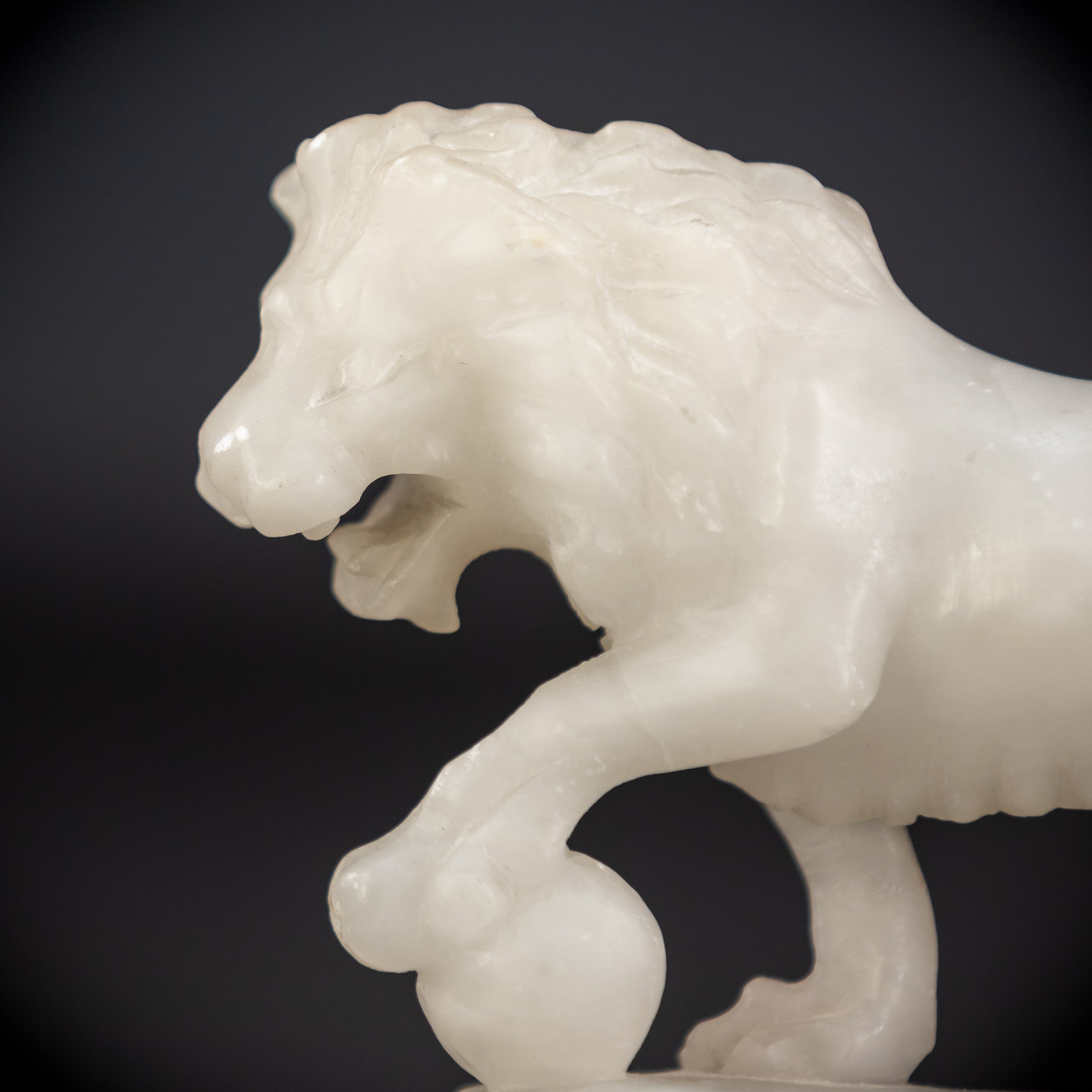 Alabaster Lion Statue | Antique 1700s