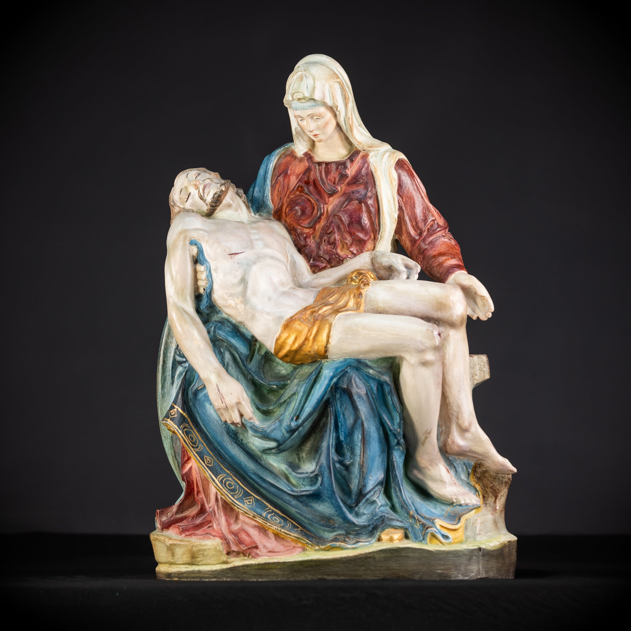 Pieta Wood Carving Sculpture | Vintage Mid 1900s