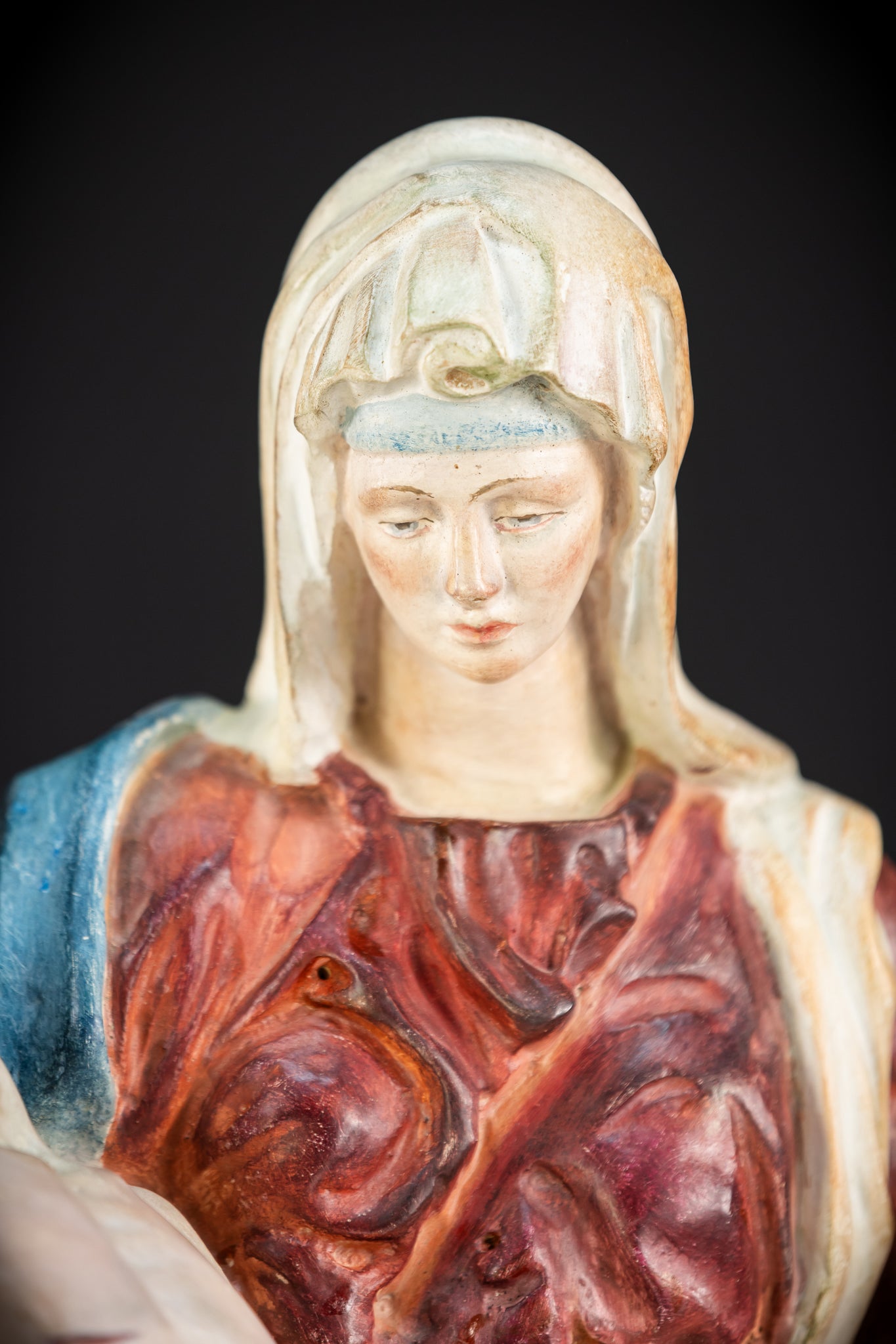 Pieta Wood Carving Sculpture | Vintage Mid 1900s