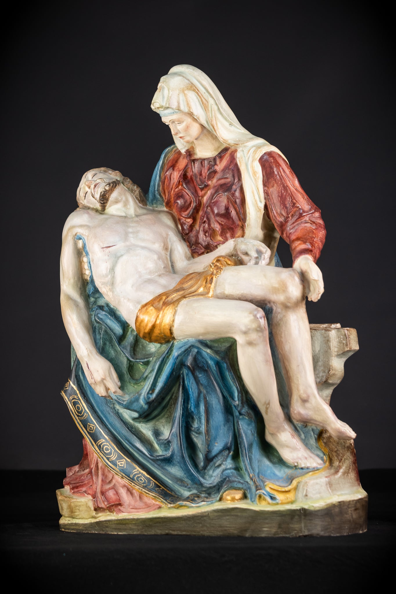 Pieta Wood Carving Sculpture | Vintage Mid 1900s