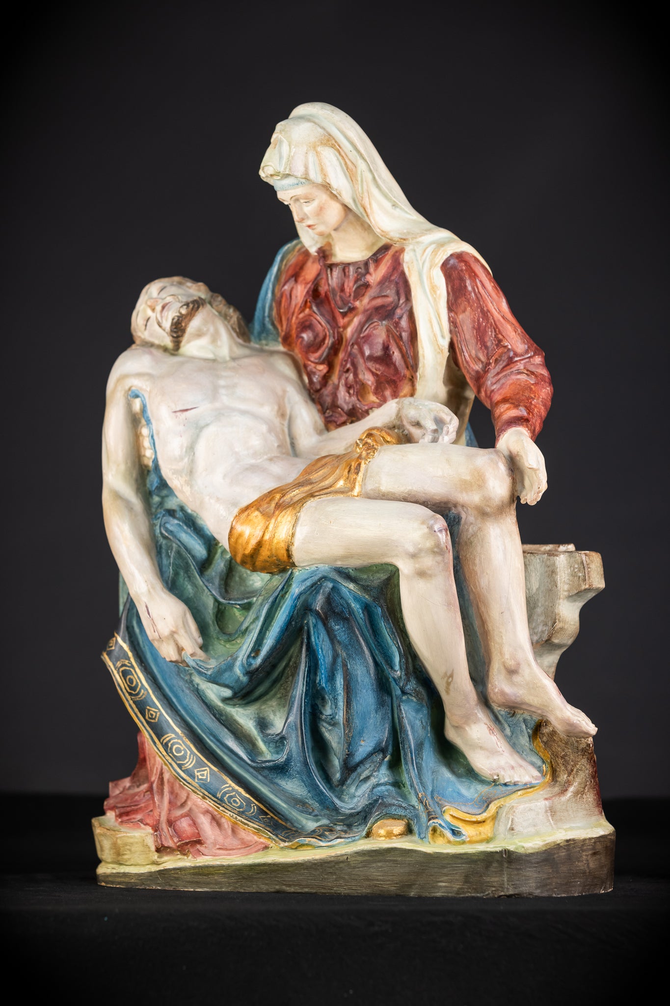 Pieta Wood Carving Sculpture | Vintage Mid 1900s