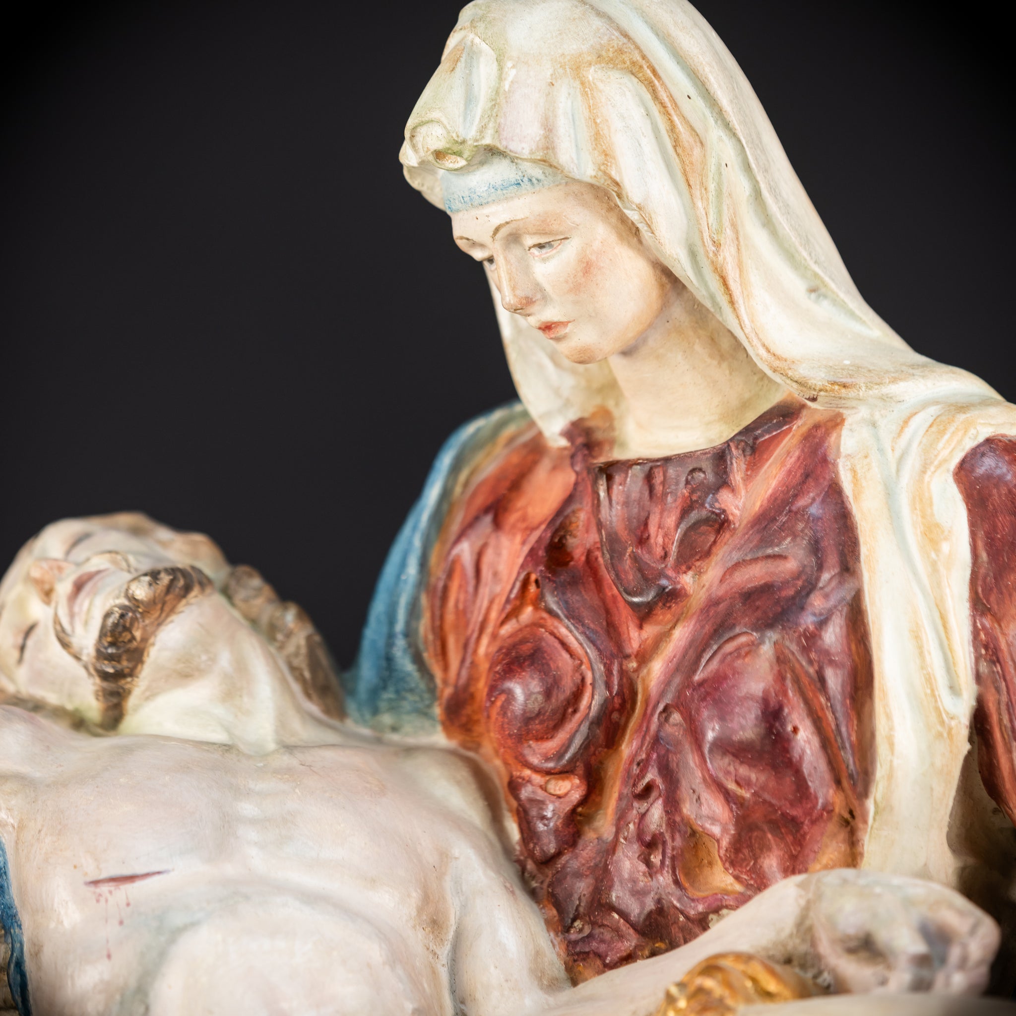 Pieta Wood Carving Sculpture | Vintage Mid 1900s