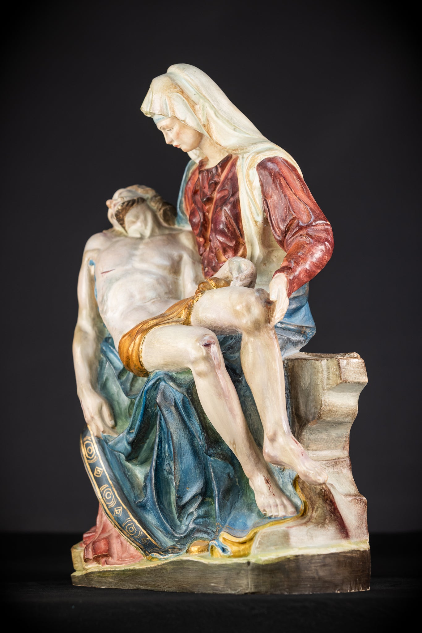 Pieta Wood Carving Sculpture | Vintage Mid 1900s