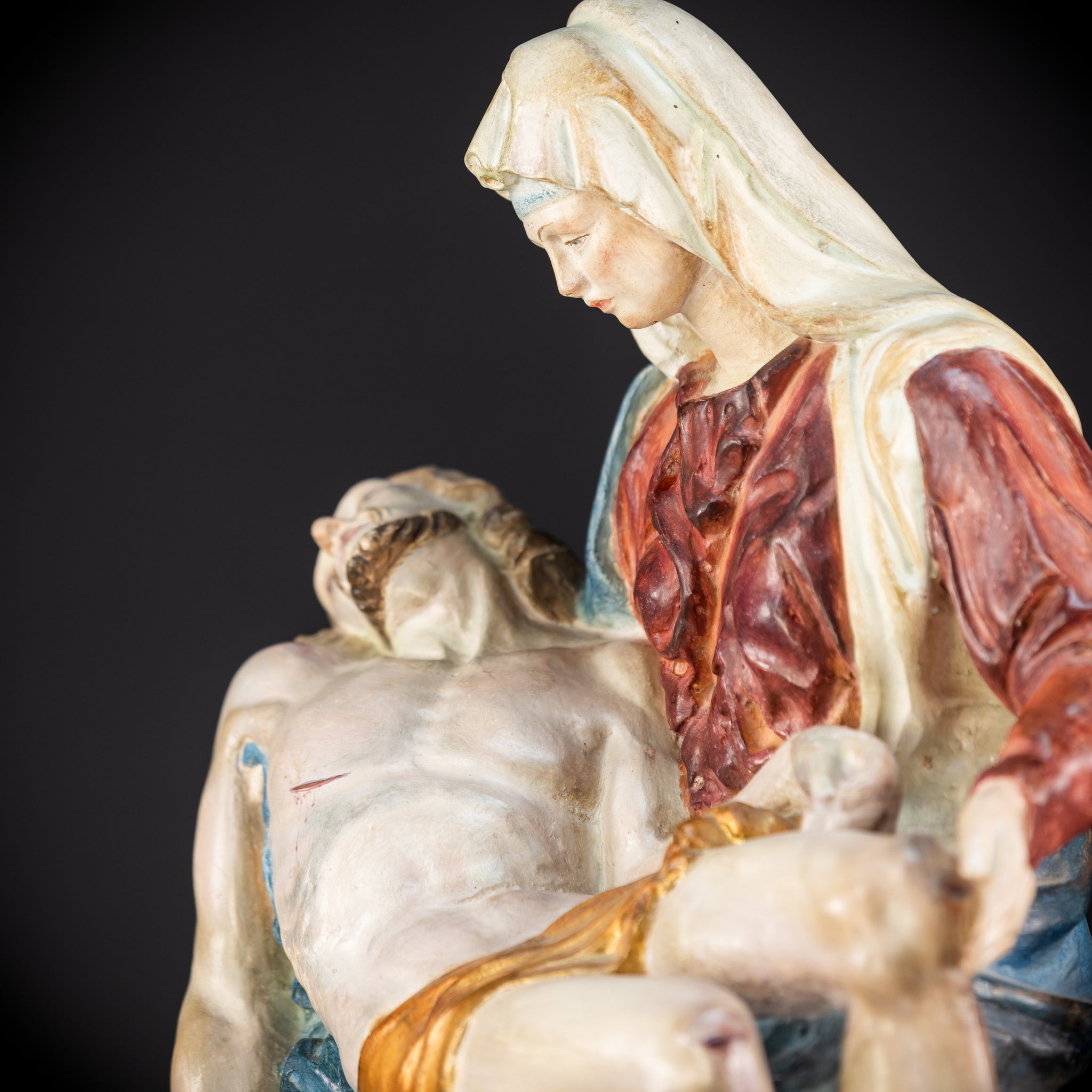 Pieta Wood Carving Sculpture | Vintage Mid 1900s