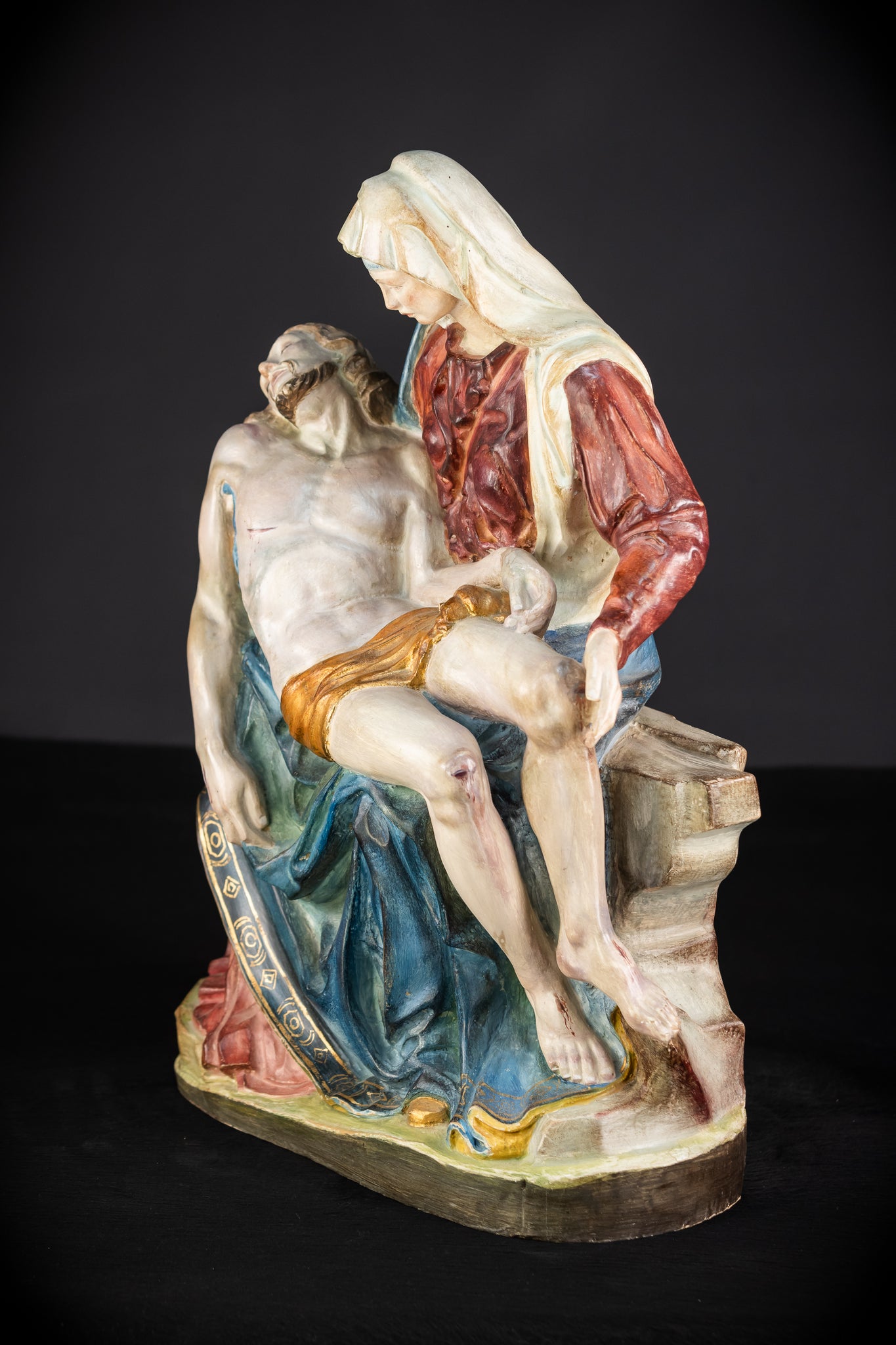 Pieta Wood Carving Sculpture | Vintage Mid 1900s