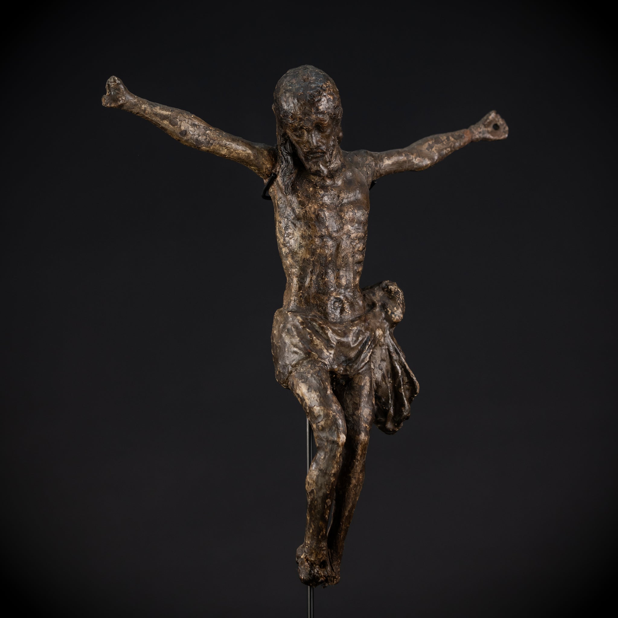 Corpus Christi Sculpture | 1500s Antique Wax Textile | 15.4"