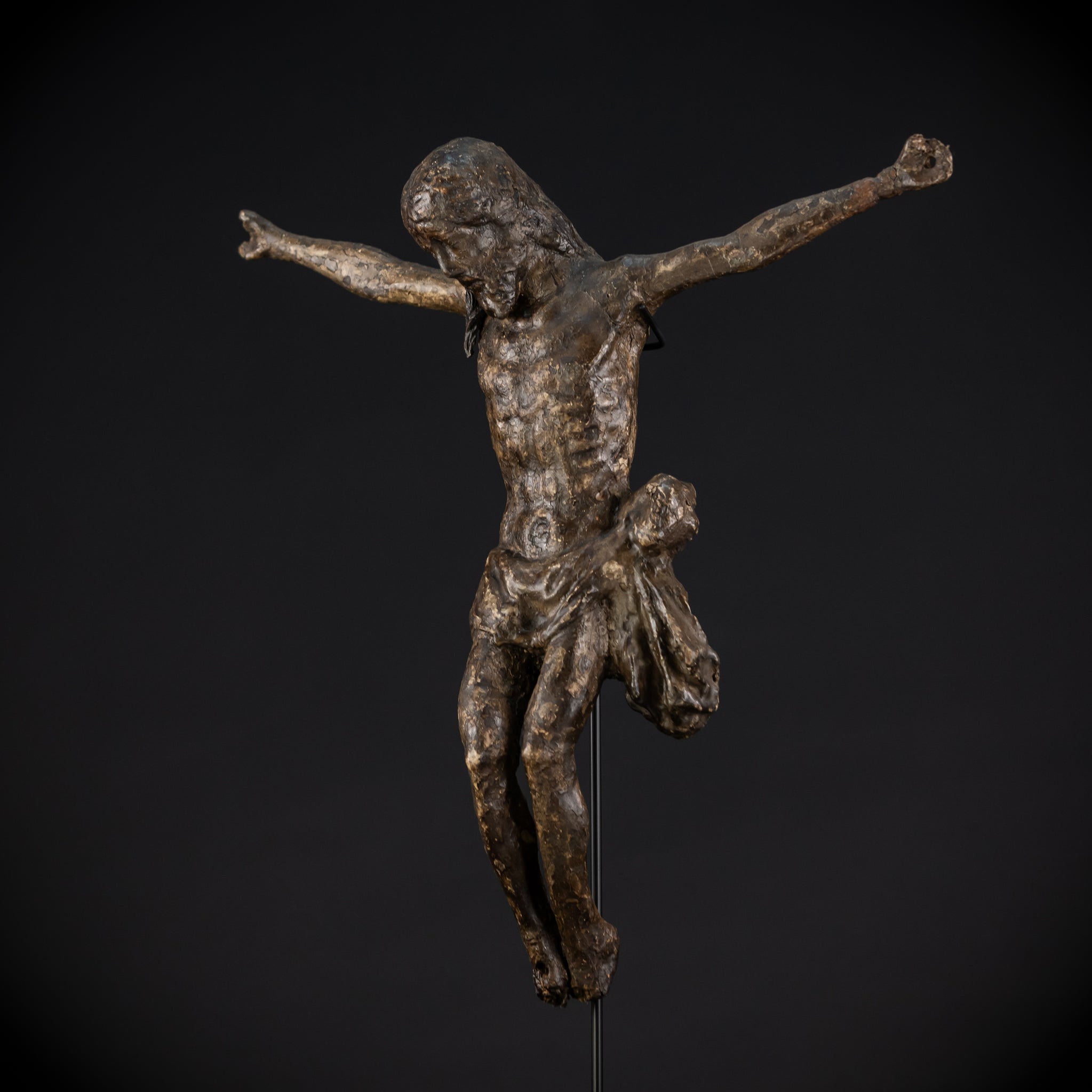 Corpus Christi Sculpture | 1500s Antique Wax Textile | 15.4"