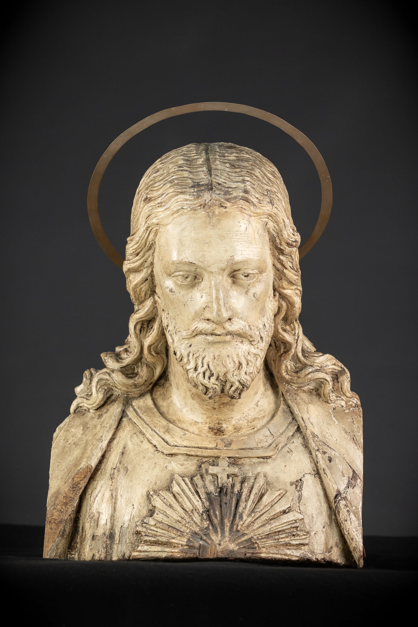 Sacred Heart Jesus Wooden Statue | 1800s Antique