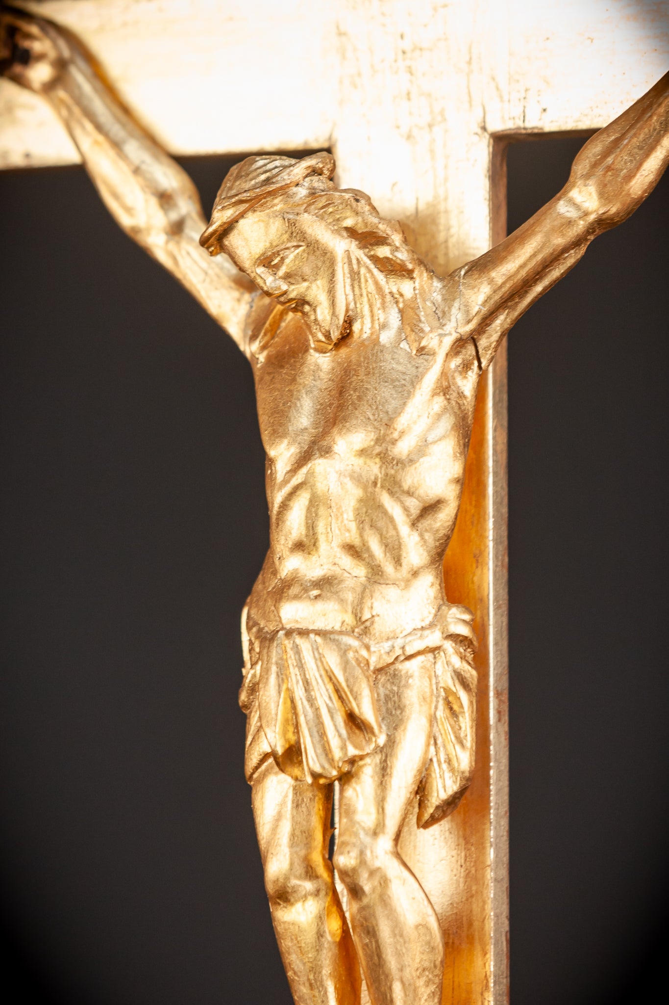 Standing Wood Cross | Gilded Corpus Christi  22.6"