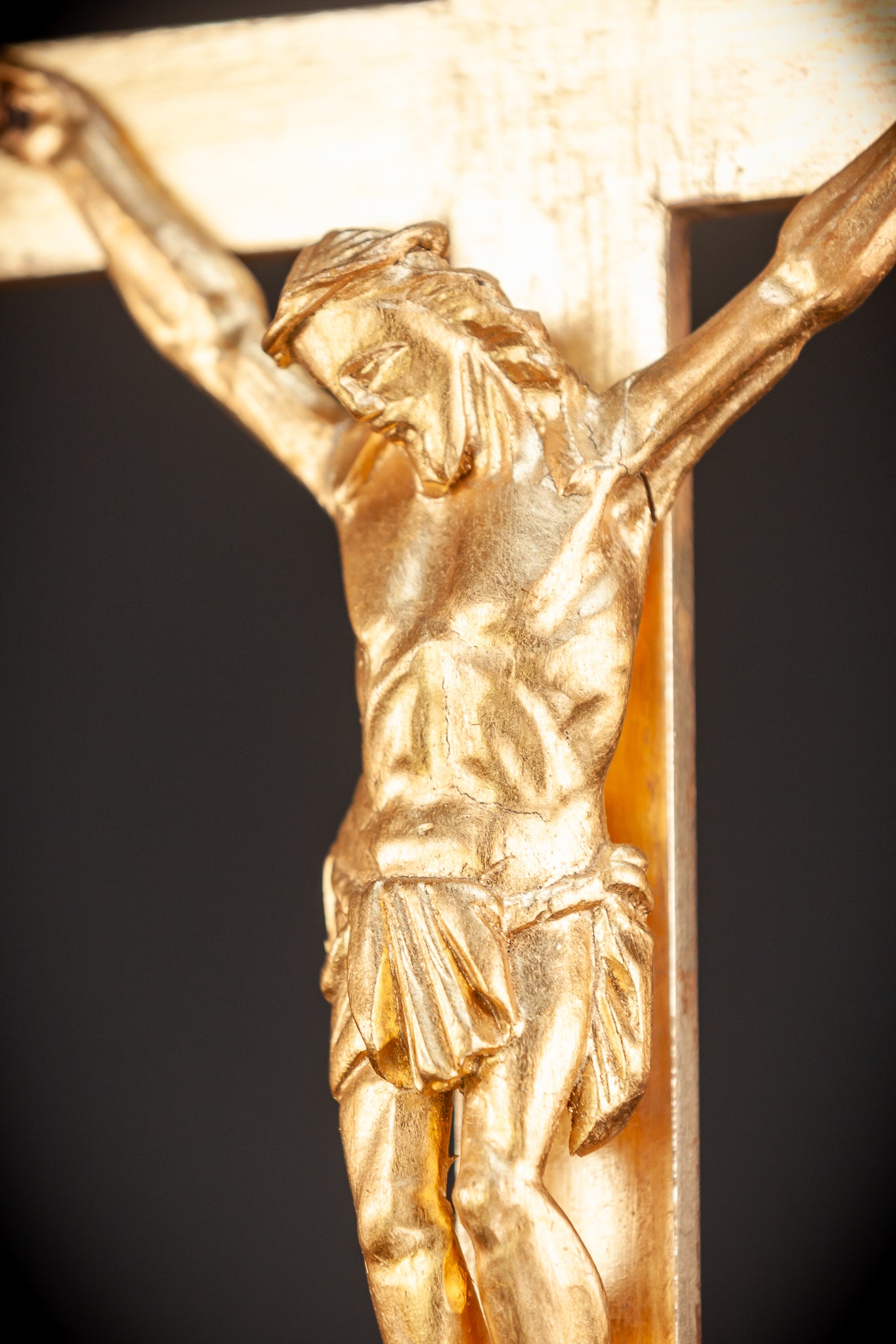 Standing Wood Cross | Gilded Corpus Christi  22.6"