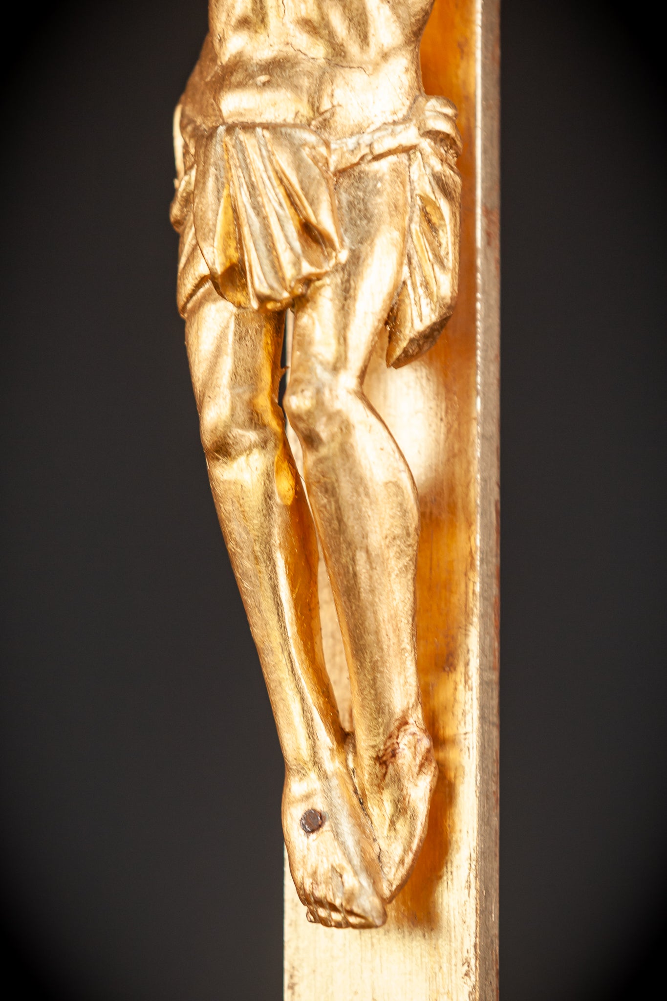 Standing Wood Cross | Gilded Corpus Christi  22.6"