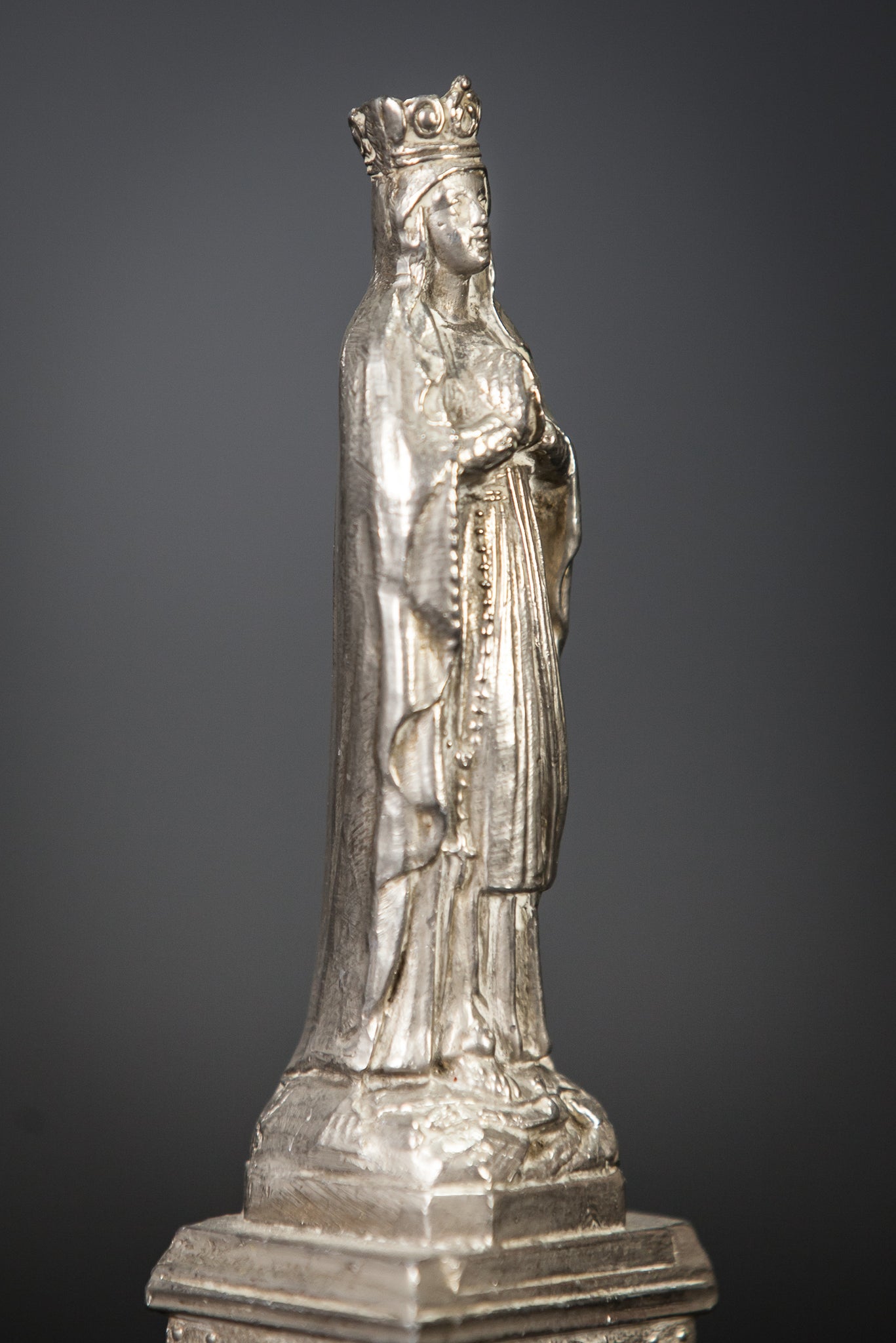 Our Lady of Lourdes Silvered Figurine