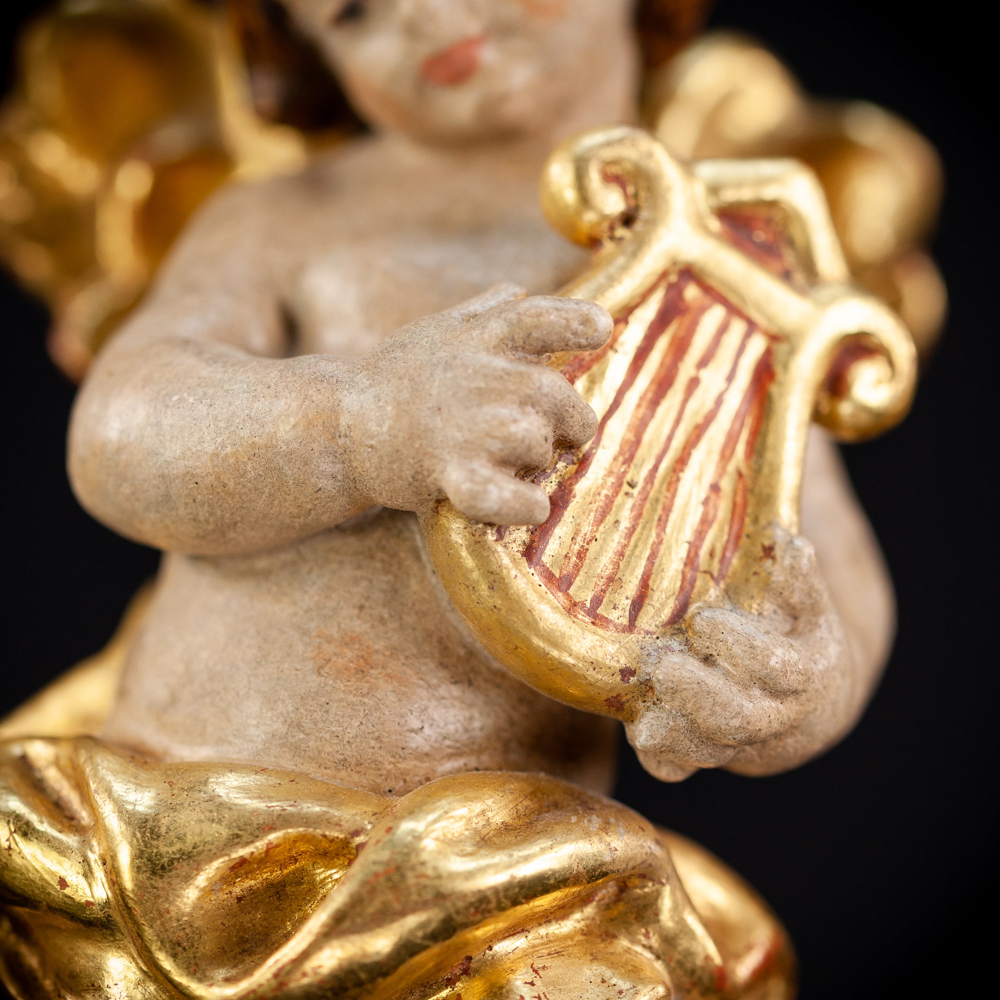 Angel Wood Carving Sculpture | Vintage 6" / 15 cm
